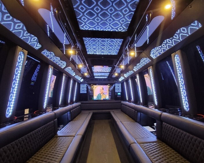 50 Passenger Party Bus Inside