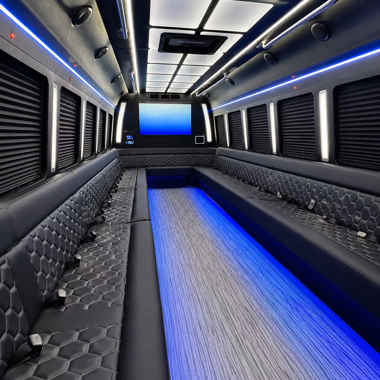 pomona 50 passenger party bus inside
